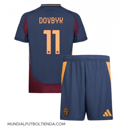 Camiseta AS Roma Artem Dovbyk #11 Tercera Equipación Replica 2024-25 para niños mangas cortas (+ Pantalones cortos)